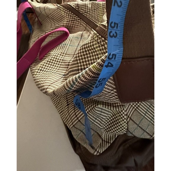 Land’s End Canvas Getaway Duffle Bag Antique Alabaster Pink Glen Plaid Travel - Picture 8 of 16